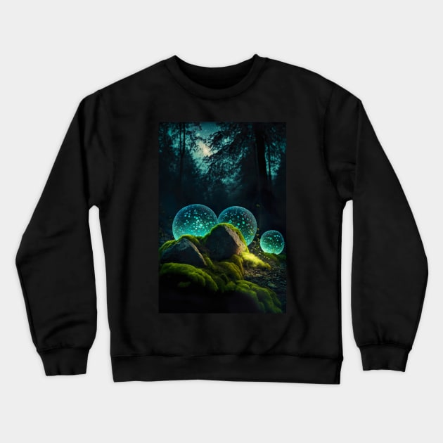 Bring Surreal Beauty to Your Home with this Bioluminescent Forest Art Crewneck Sweatshirt by UmagineArts